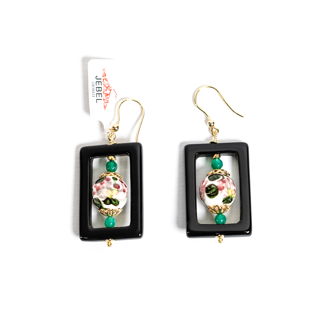 Orecchini Salina verde quadro